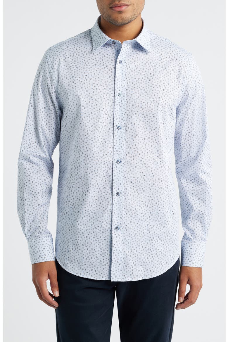 Julian Shaped Fit Button-Up Shirt, Main, color, SKY