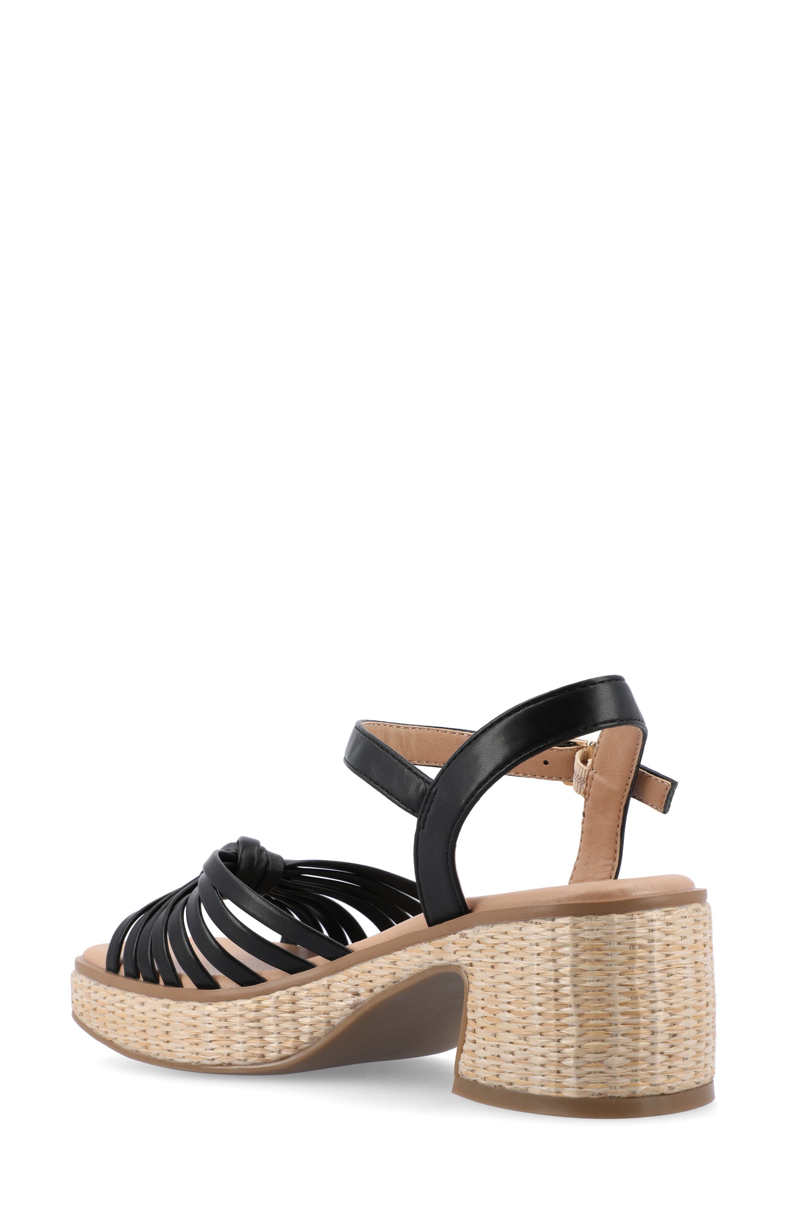 Journee Collection Hally Espadrille Platform Sandal, Alternate, color, Black