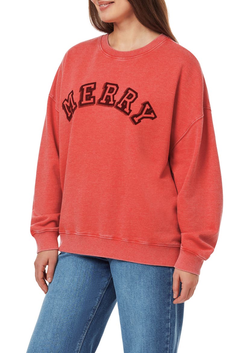 Tori Relaxed Crewneck Graphic Sweatshirt, Alternate, color, BARBADOS CHERRY MERRY