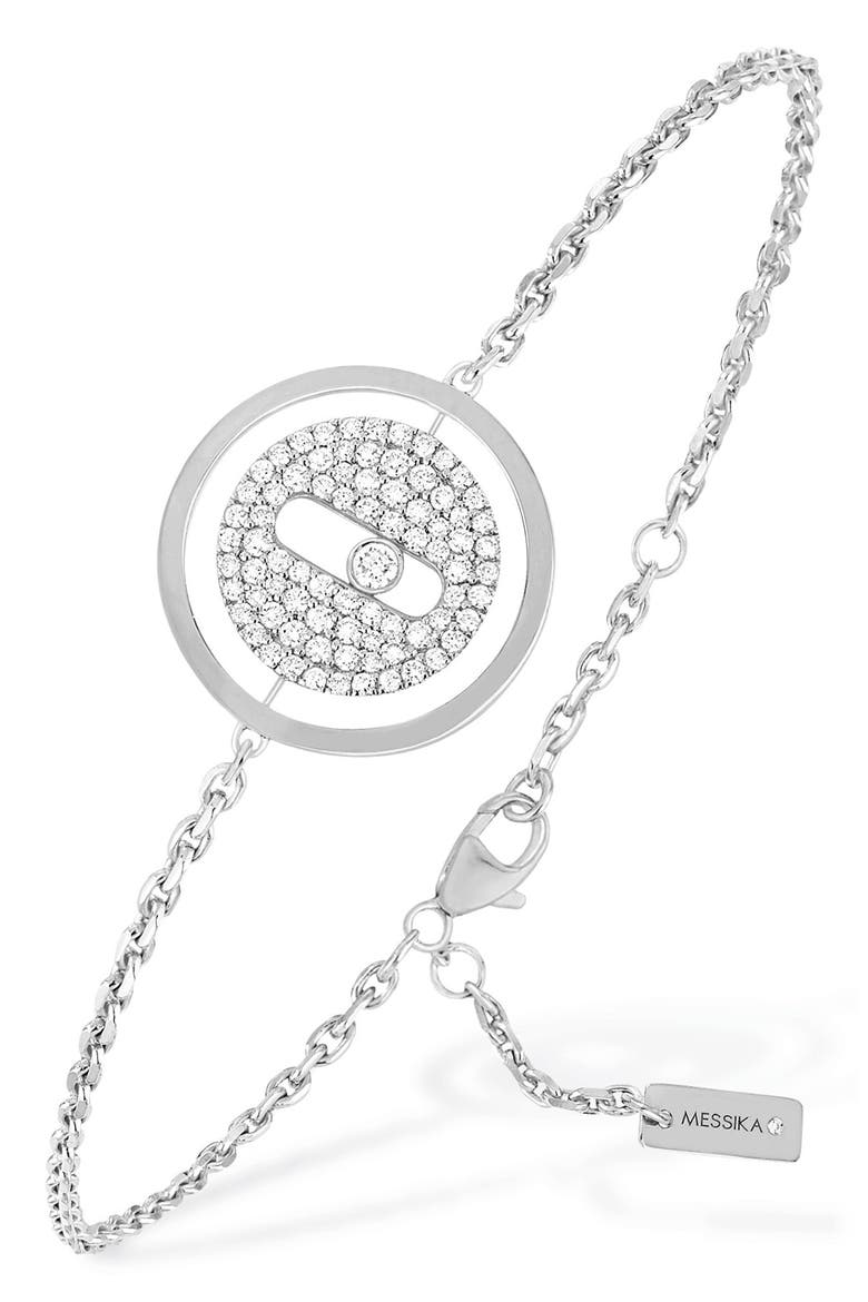 Lucky Move Pavé Diamond Pendant Bracelet, Main, color, WHITE GOLD/ DIAMOND