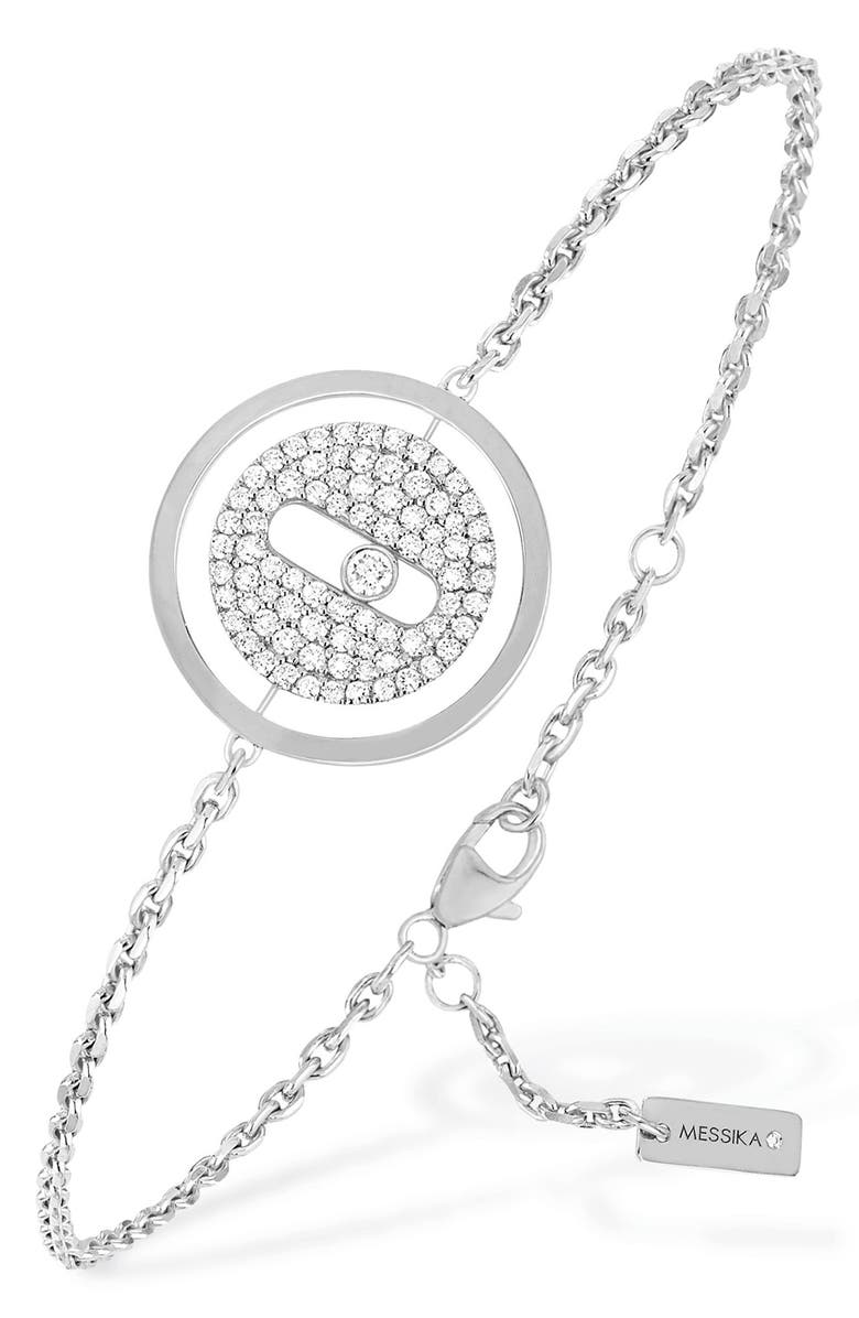 Messika Lucky Move Pavé Diamond Pendant Bracelet, Main, color, White Gold/ Diamond