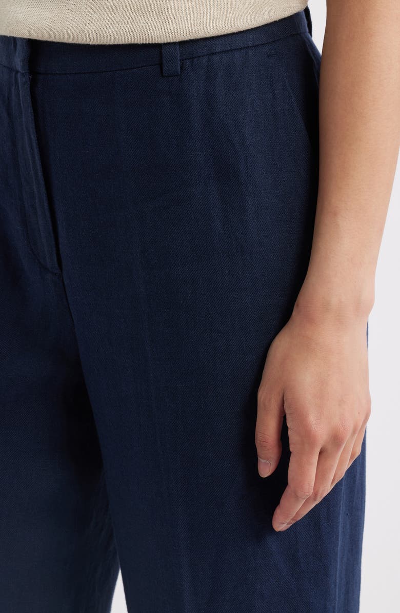 Elie Tahari The Ellie Linen Wide Leg Pants, Alternate, color, Navy
