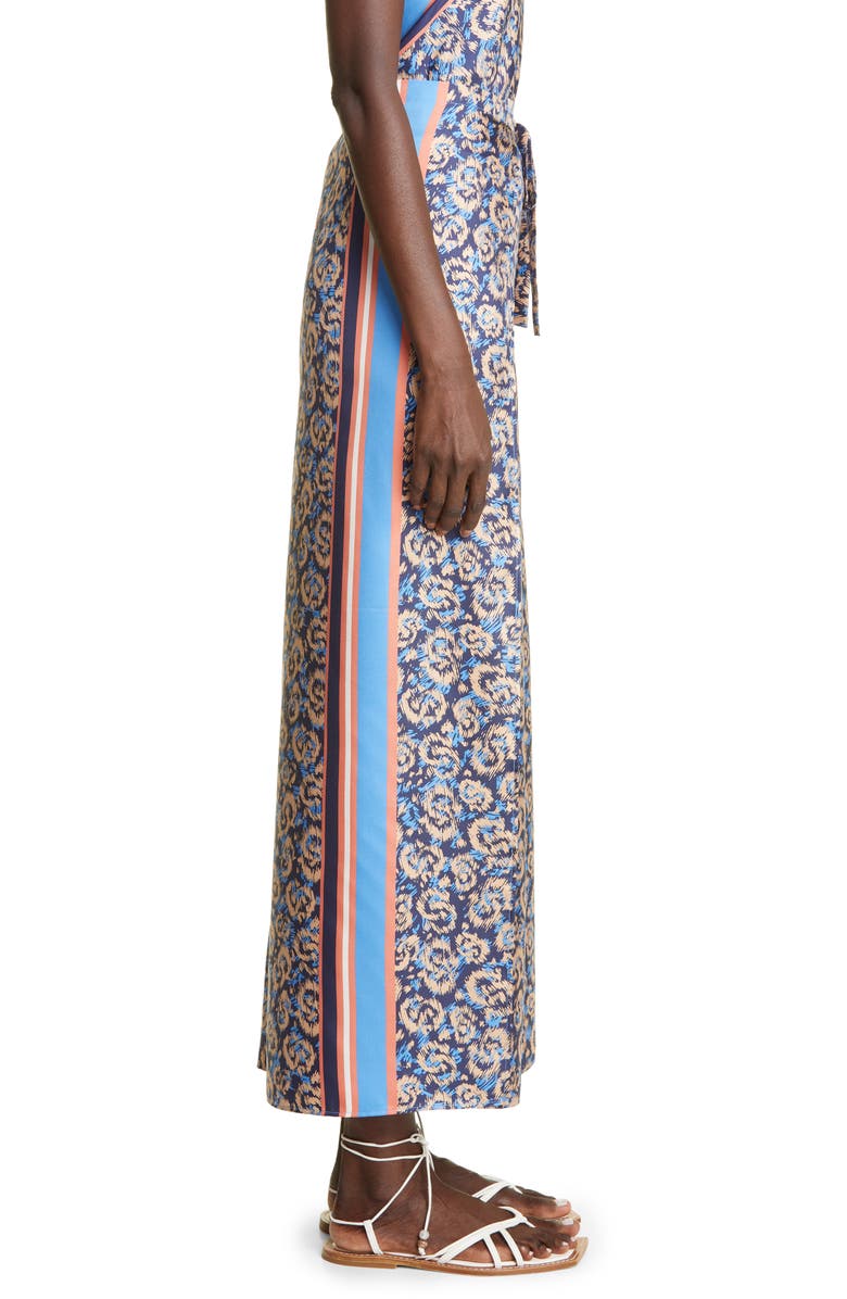 FERRAGAMO Leopard Print Tie Waist Silk Pants, Alternate, color, 