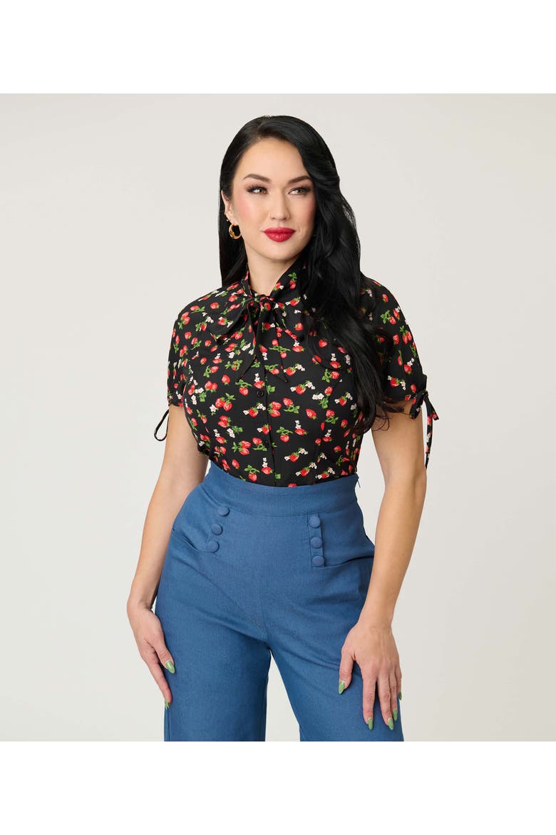 Chita Blouse, Main, color, Black & Berry Print