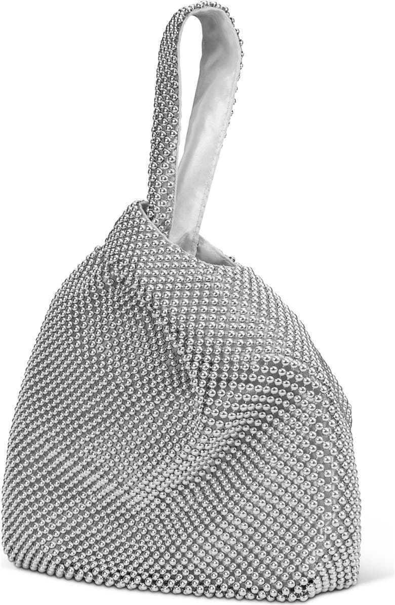 Jessica McClintock Logan Beaded Handbag, Alternate, color, Dark Silver