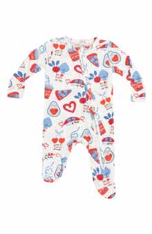 Angel Dear Love You Foodie Print Jersey Footie