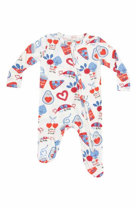 Angel Dear Love You Foodie Print Jersey Footie