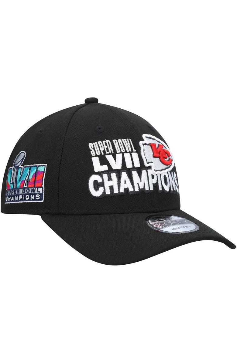 New Era Men's New Era Black Kansas City Chiefs Super Bowl LVII Champions 9FORTY Adjustable Hat, Main, color, 