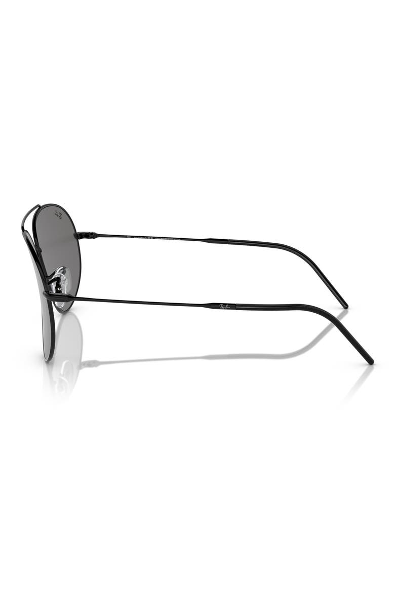 Reverse 62mm Oversize Aviator Sunglasses, Alternate, color, BLACK