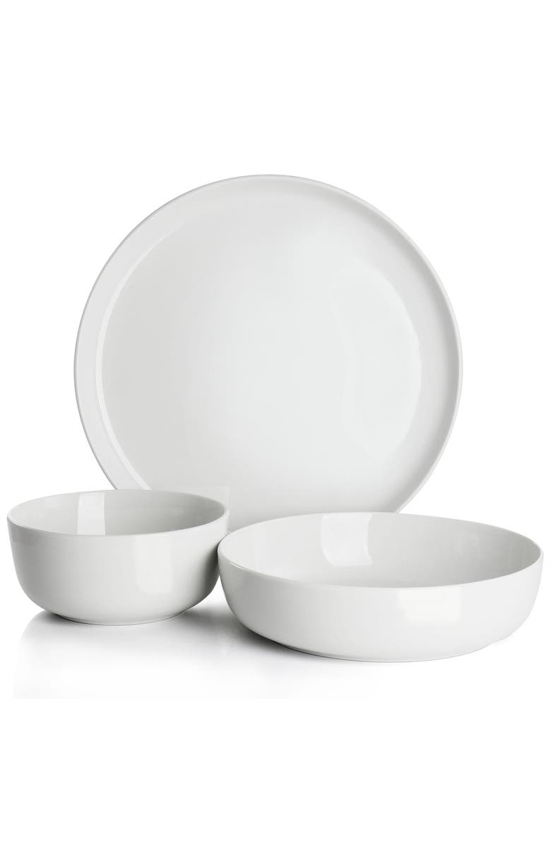 Gibson Home Avisala 12 Piece Fine Ceramic Dinnerware Set, Alternate, color, White