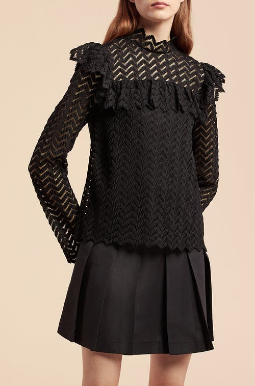 REBECCA TAYLOR REBECCA TAYLOR CHEVRON LACE TOP