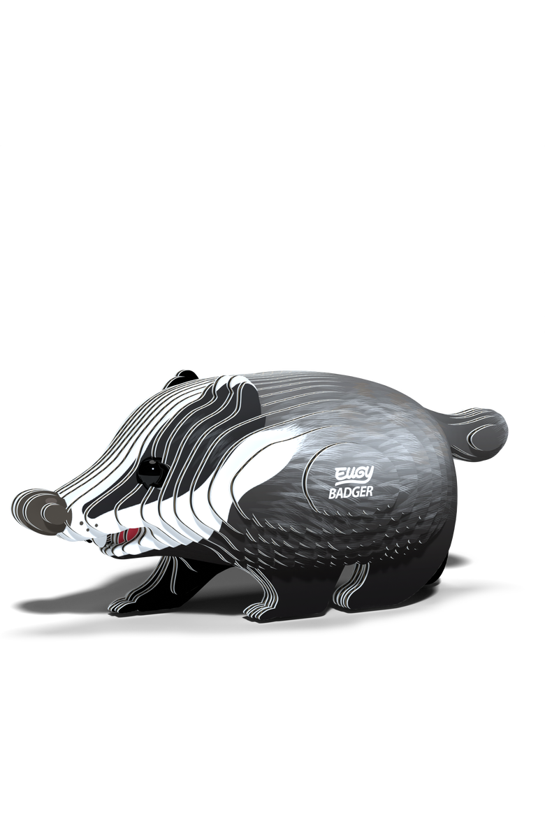 Eugy Puzzles Badger 3D Puzzle, Alternate, color, NO COLOR