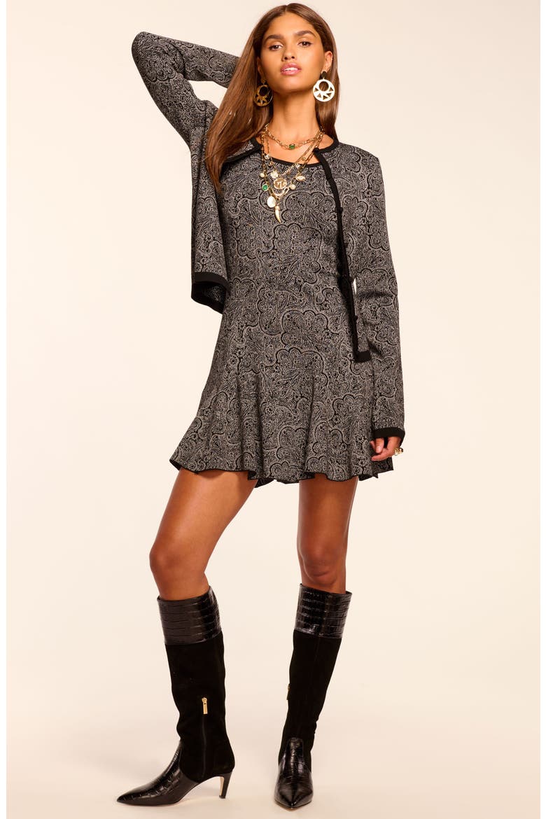 Lidia Metallic Sleeveless Minidress, Alternate, color, PLATINUM JACQUARD