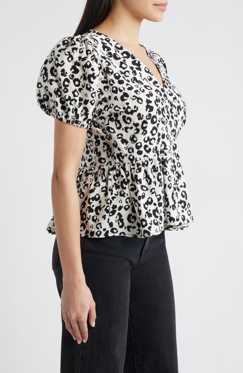 Loveappella Animal Print Wrap Top, Alternate, color, 