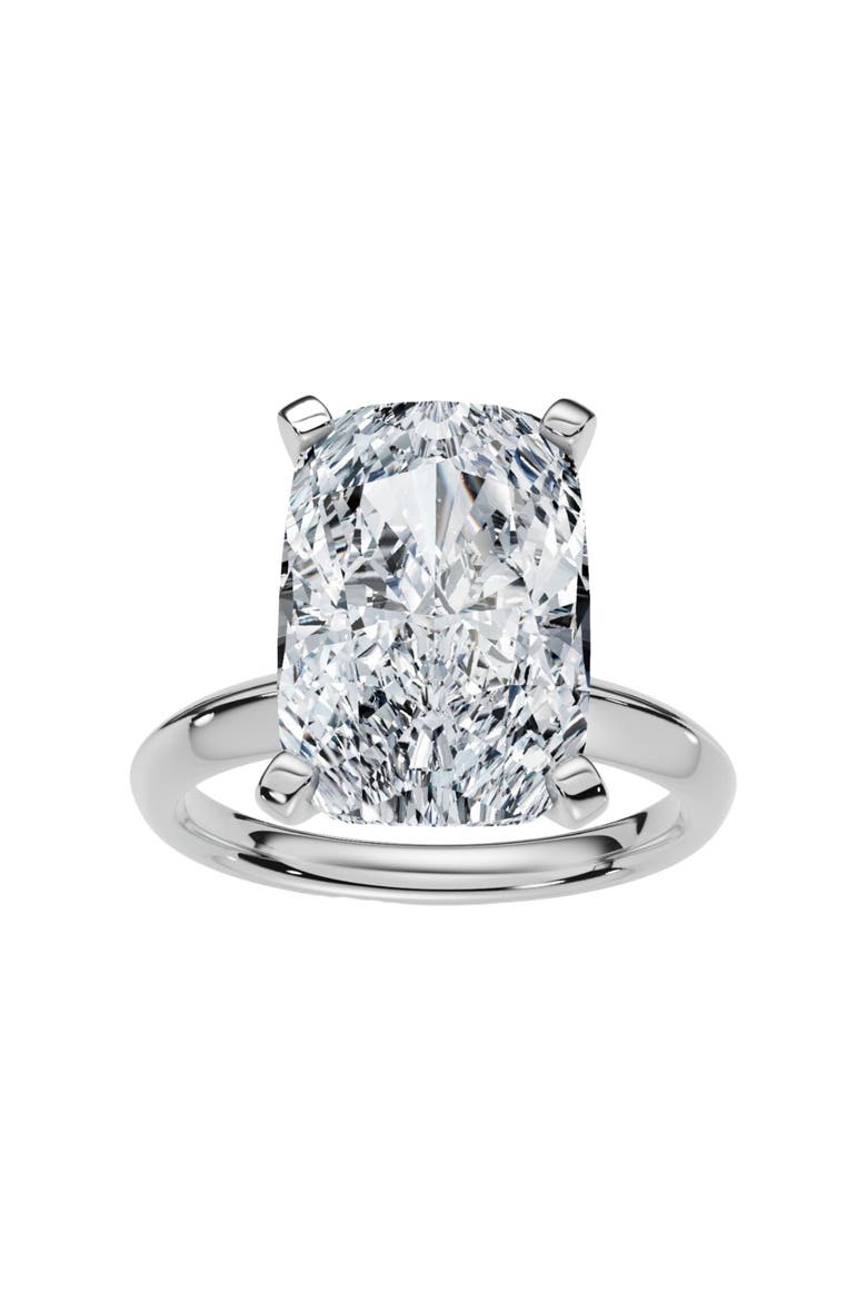 5Ct Cushion Solitaire Diamond Engagement Ring 14k Gold or Platinum Lab Grown, Main, color, 14k White Gold