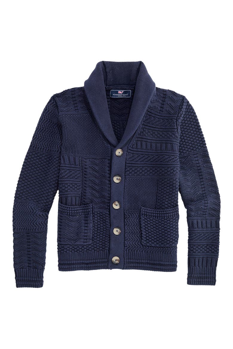 Kids' USA Patchwork Cardigan, Main, color, NAUTICA