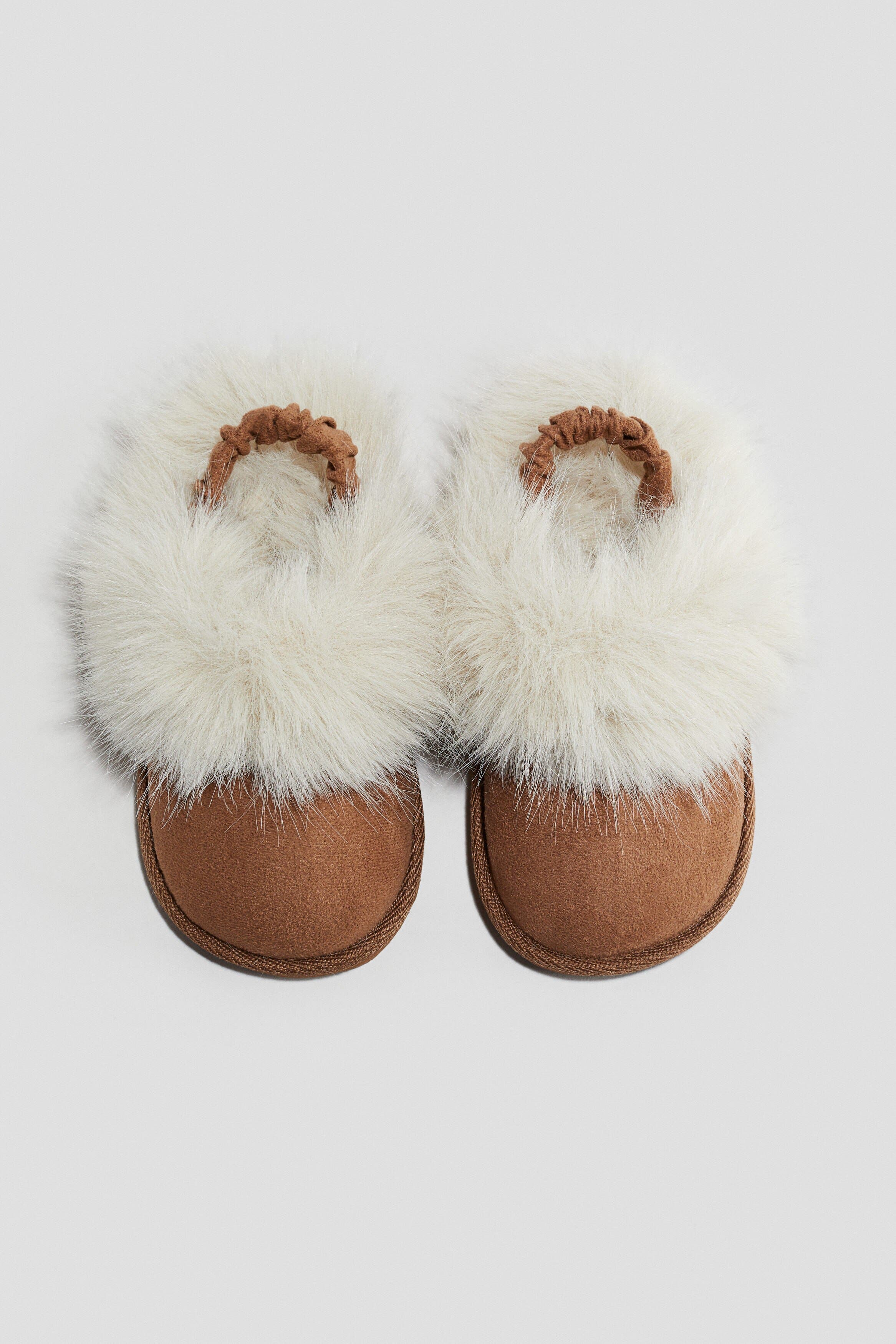 H&M Fluffy-lined Slippers, Alternate, color, Light Brown