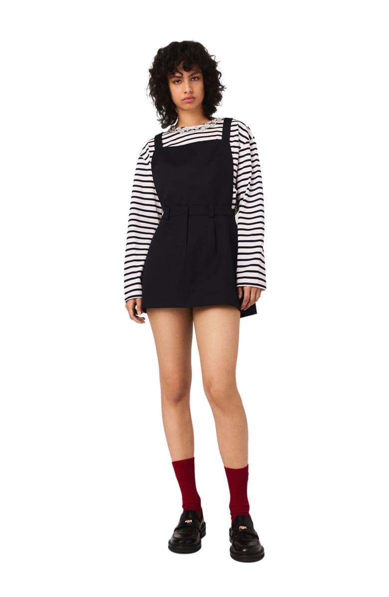 maje Pinafore strap dress, Main, color, Navy