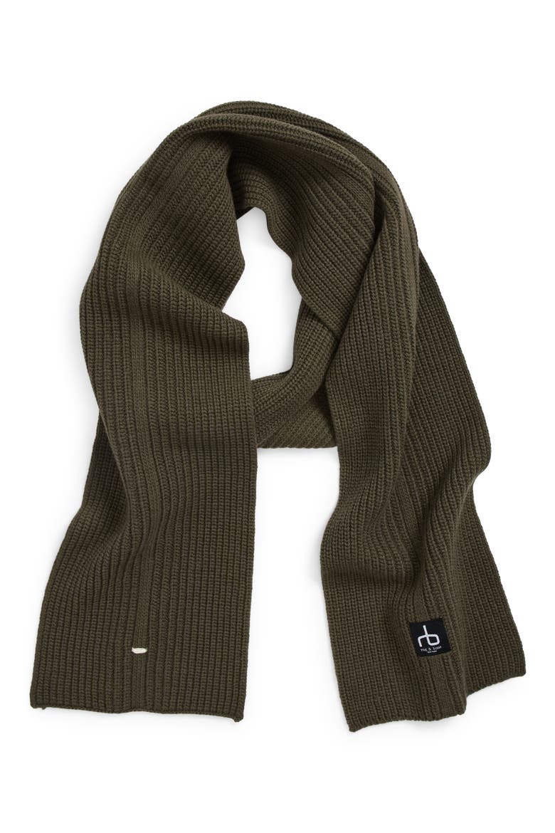 Evan Wool Scarf, Main, color, DARK GREEN