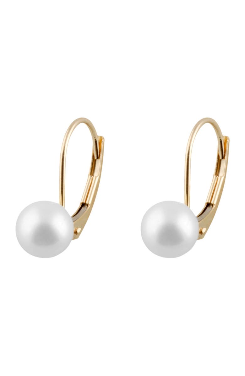 SPLENDID PEARLS 14K Yellow Gold 6-6.5mm Cultured Freshwater Pearl Earrings, Main, color, 