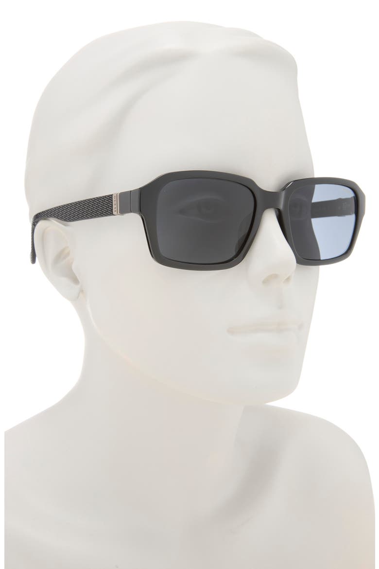 55mm Square Sunglasses, Alternate, color, SHINY BLACK / SMOKE