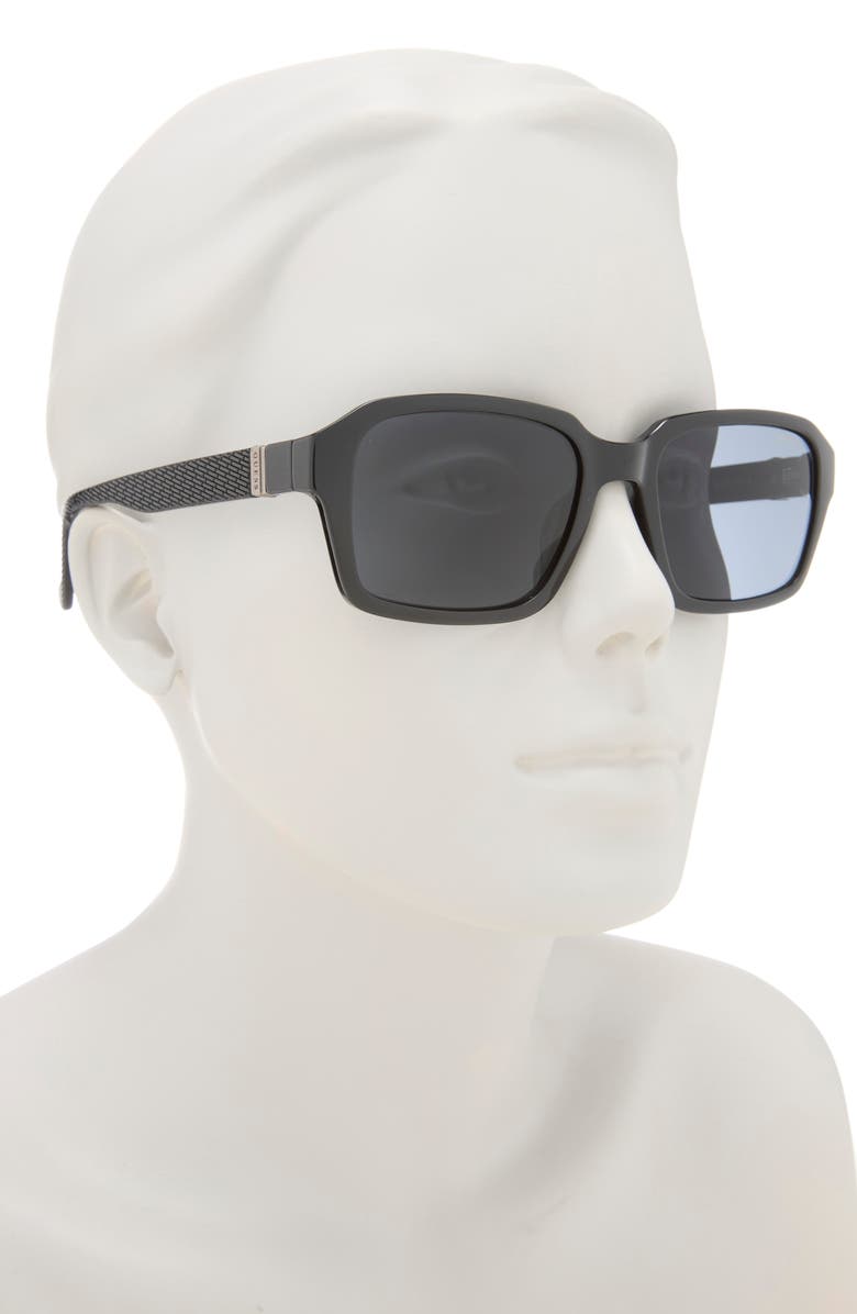 GUESS 55mm Square Sunglasses, Alternate, color, Shiny Black / Smoke