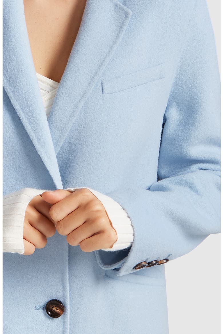 Tainted Love Wool Blend Longline Coat, Alternate, color, SKY BLUE