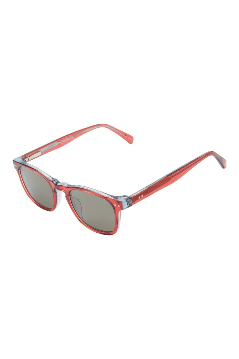 Old Sport 47mm Polarized Rectangular Sunglasses, Alternate, color, RED LAYER FRONT AND TEMPLES