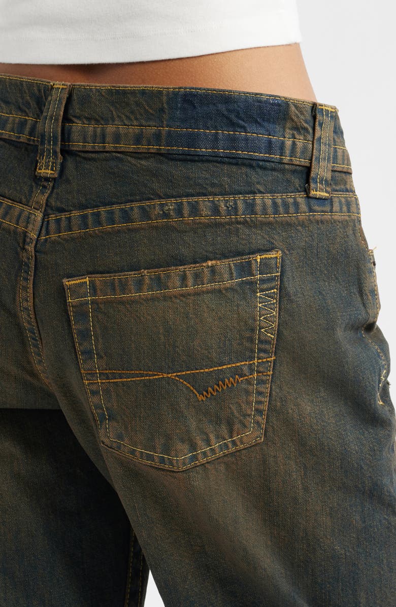 BDG Urban Outfitters Kayla Low RIse Wide Leg Jeans, Alternate, color, Dark Vintage