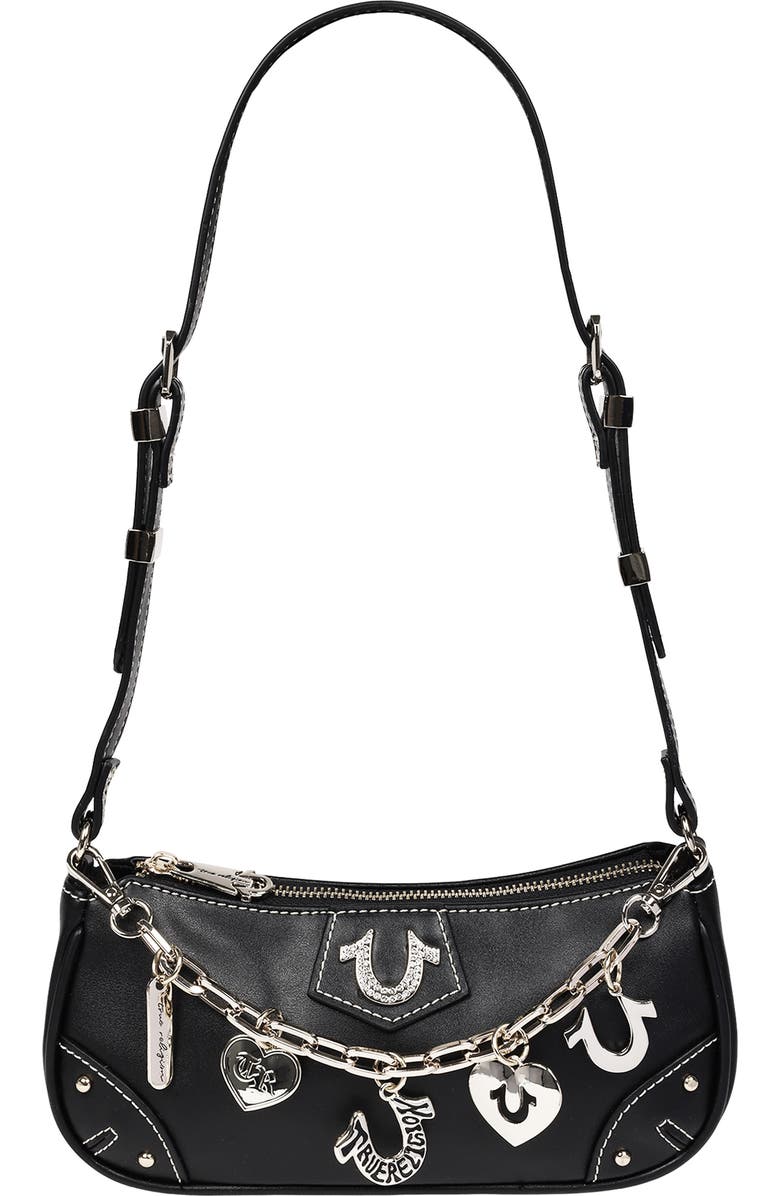 True Religion Horseshoe Chain Shoulder Bag, Main, color, Black