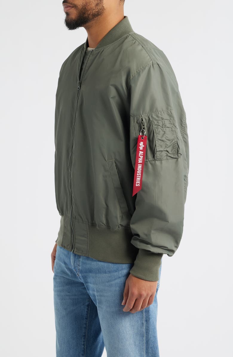 Alpha Industries L-2B Hunter Water Resistant Bomber Jacket, Alternate, color, Field Gray