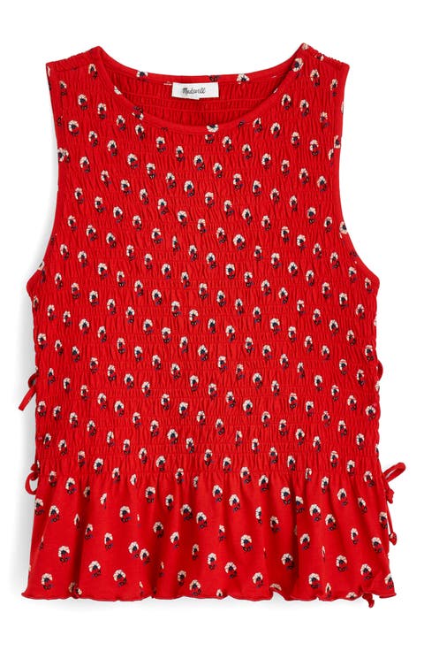 Side Tie Smocked Tank