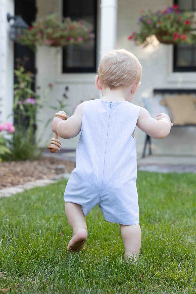 Linen-Look Shortall With Trains, Alternate, color, Lt Blue