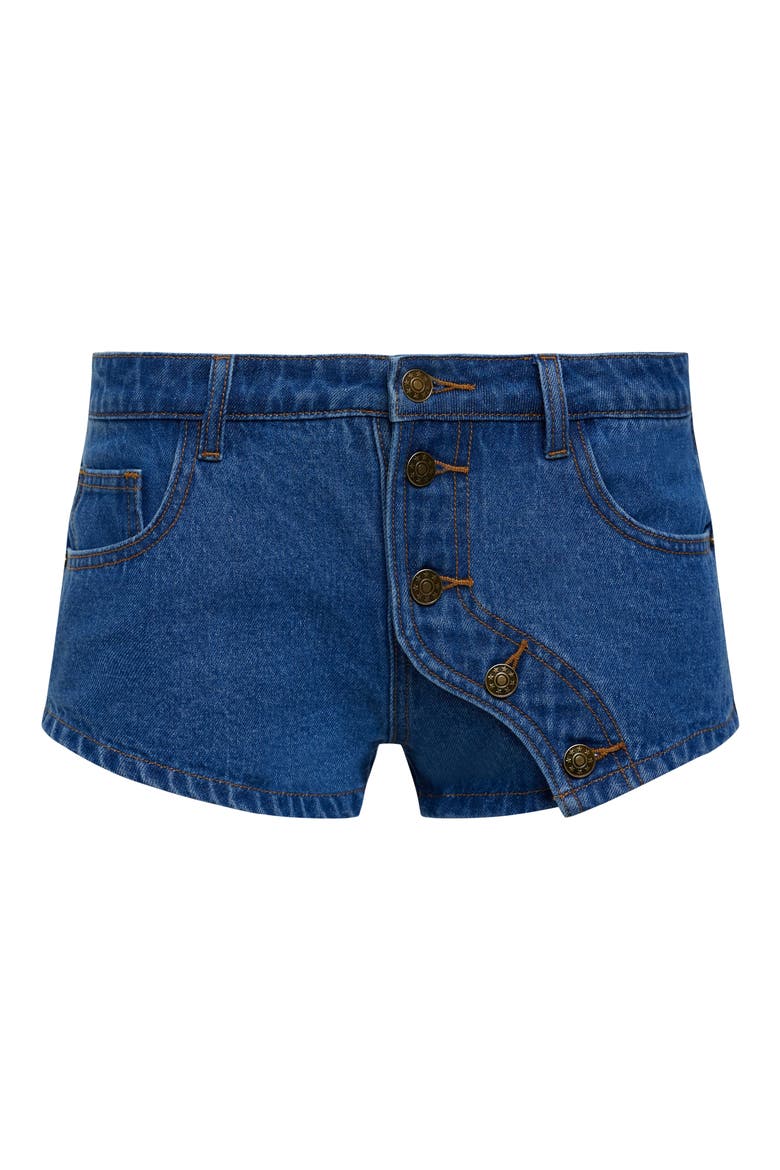 Sundrenched Low Rise Denim Shorts, Alternate, color, MID WASH