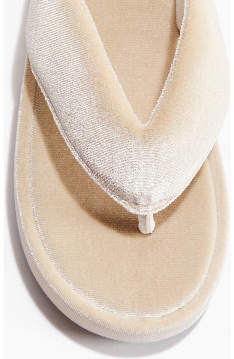 H&M Velour Flip-flops, Alternate, color, Light Beige