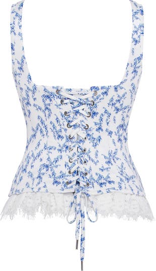 Corset on Straps with Bows and Ribbon Lacing