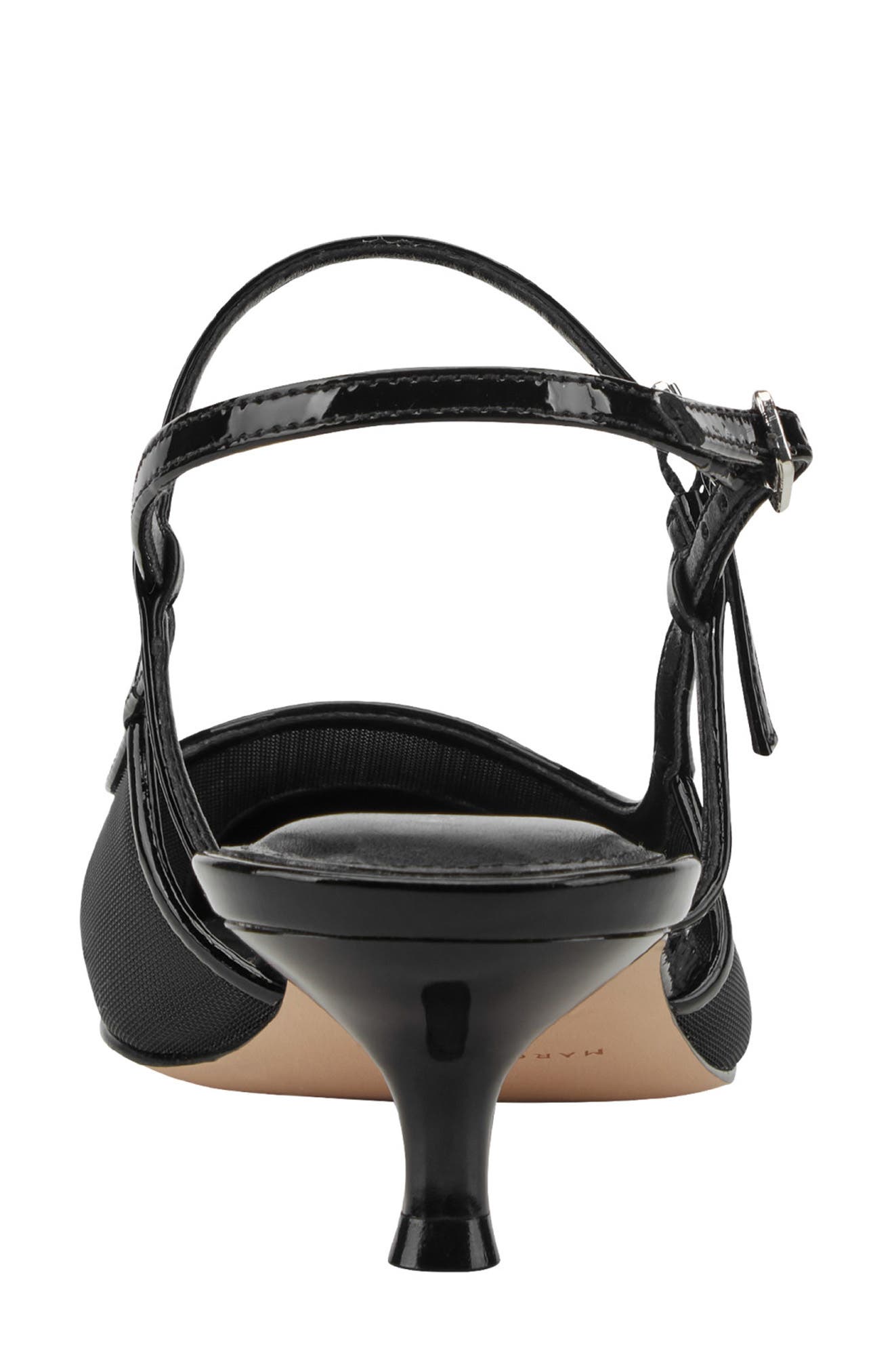 Marc Fisher LTD Ceddy Slingback Pointed Toe Kitten Heel Pump, Alternate, color, Black