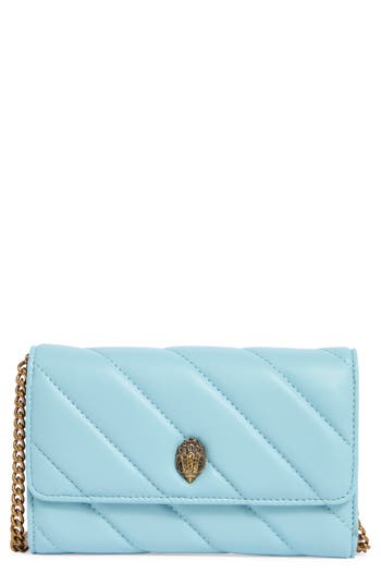 Kurt Geiger London Soho Leather Wallet On Chain In Blue
