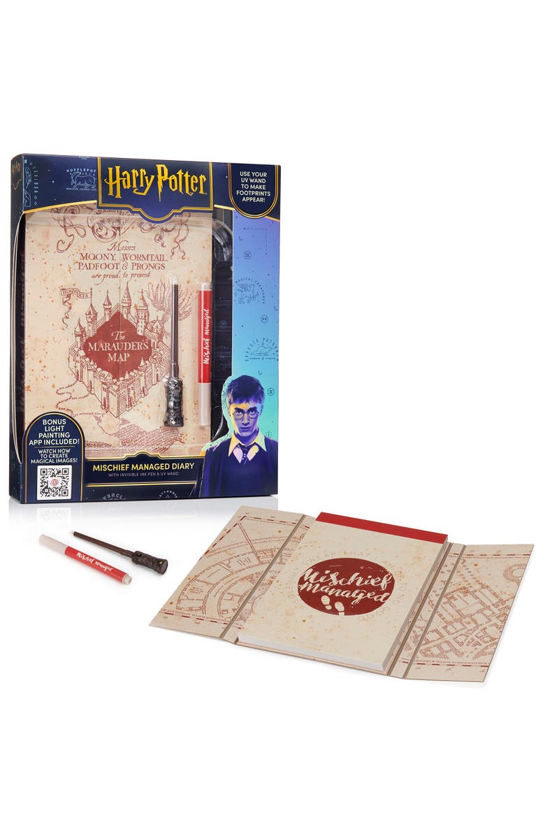 Wizarding World Mischief Managed Diary, Marauders Map, UV Reveal Wand, Collectible, Main, color, Multicolored