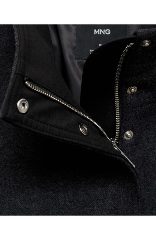 MANGO MANGO STAND COLLAR WOOL BLEND COAT