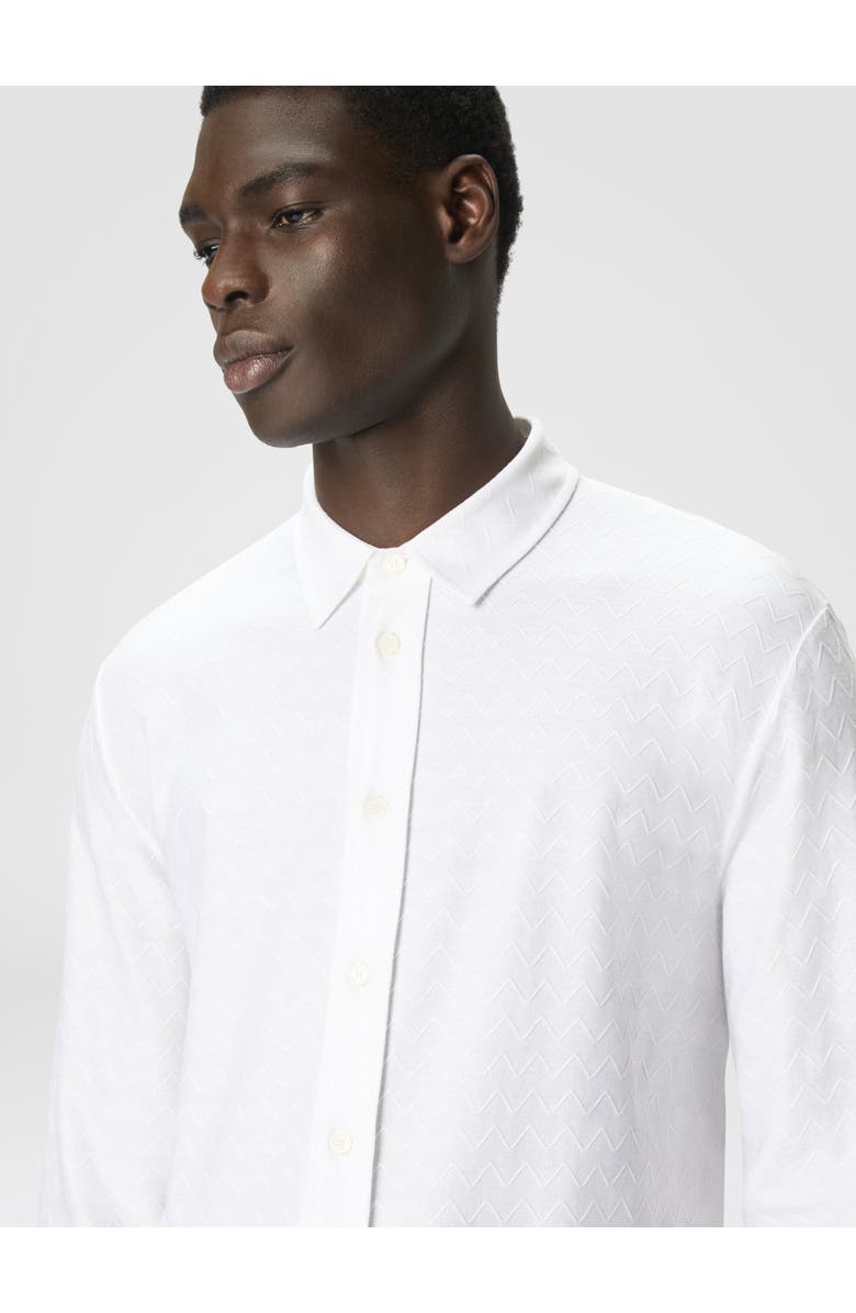 Missoni Zigzag Jersey Cotton Shirt Tone On Tone, Alternate, color, White