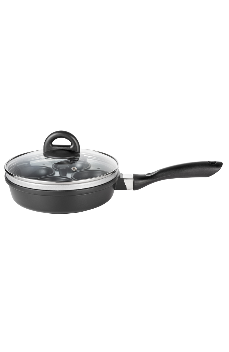 Cuisine::pro<sup>®</sup> STONE<sup>™</sup> 1.3 Qt 4-Egg Poacher with Lid, Main, color, Black