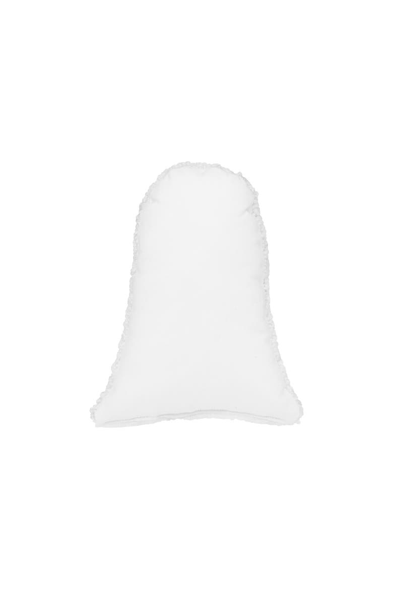 Ghost Shaped Halloween Hooked Small/Petite Accent Pillow, 8" x 10", Alternate, color, White