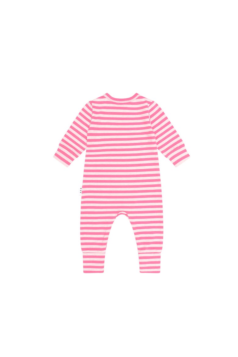 Berry Stripe Sitting Huxette Romper, Alternate, color, Dusty Berry/ Pink Marle