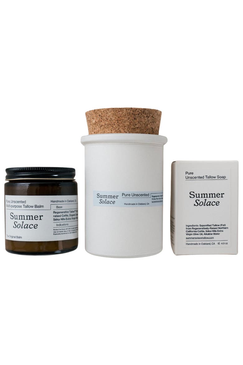 Pure Unscented Tallow Gift Set, Main, color, White / Off-white