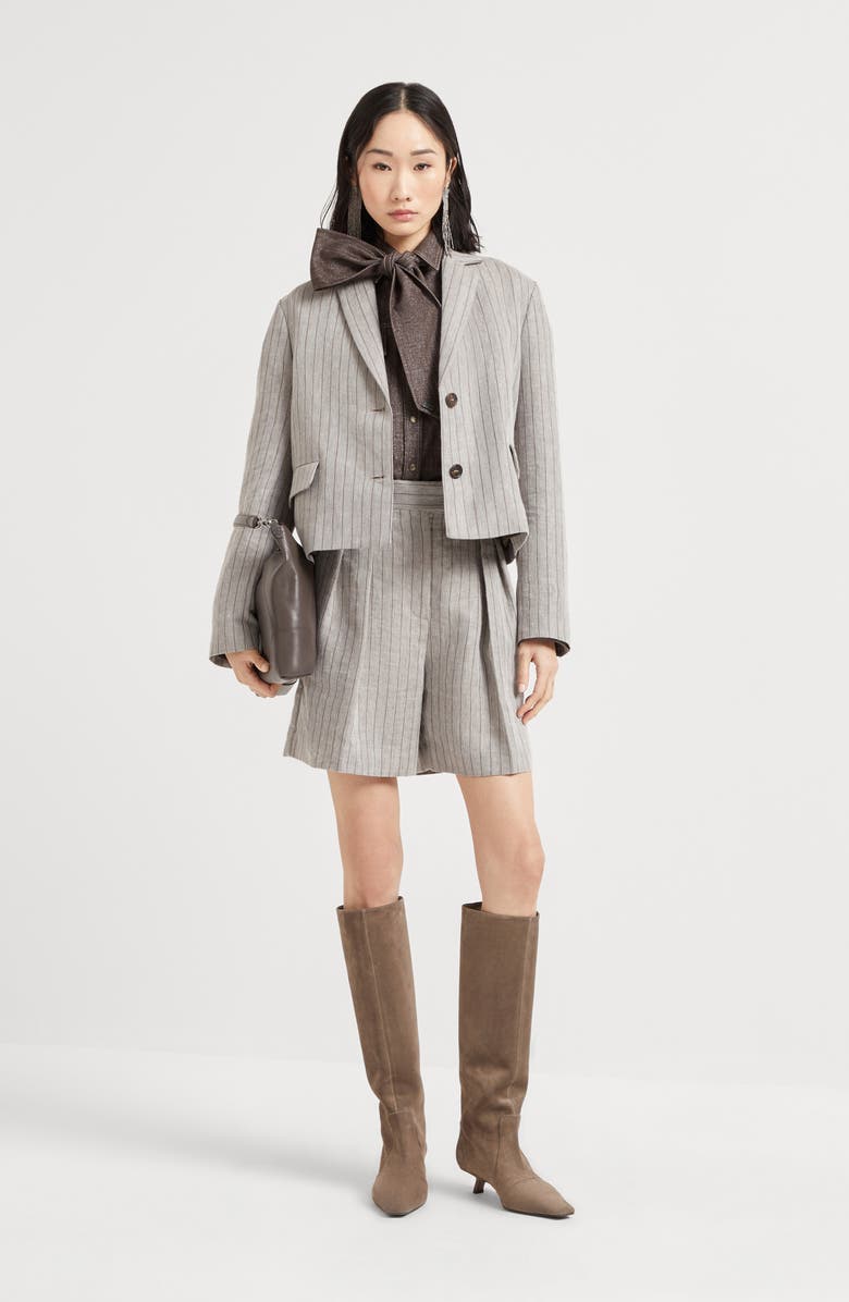 Brunello Cucinelli City Bermuda shorts with monili, Alternate, color, 