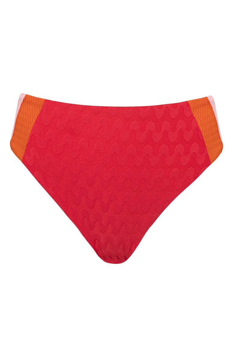 Maaji Apple Red Wanderer Reversible High Waist Bikini Bottoms, Alternate, color, Red