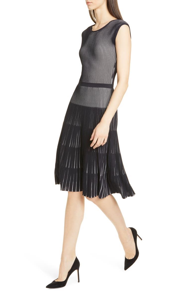 Franca Fit & Flare Dress, Alternate, color, DARK NAVY