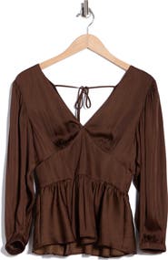 Derek Lam 10 Crosby Savannah V-Neck Peplum Top
