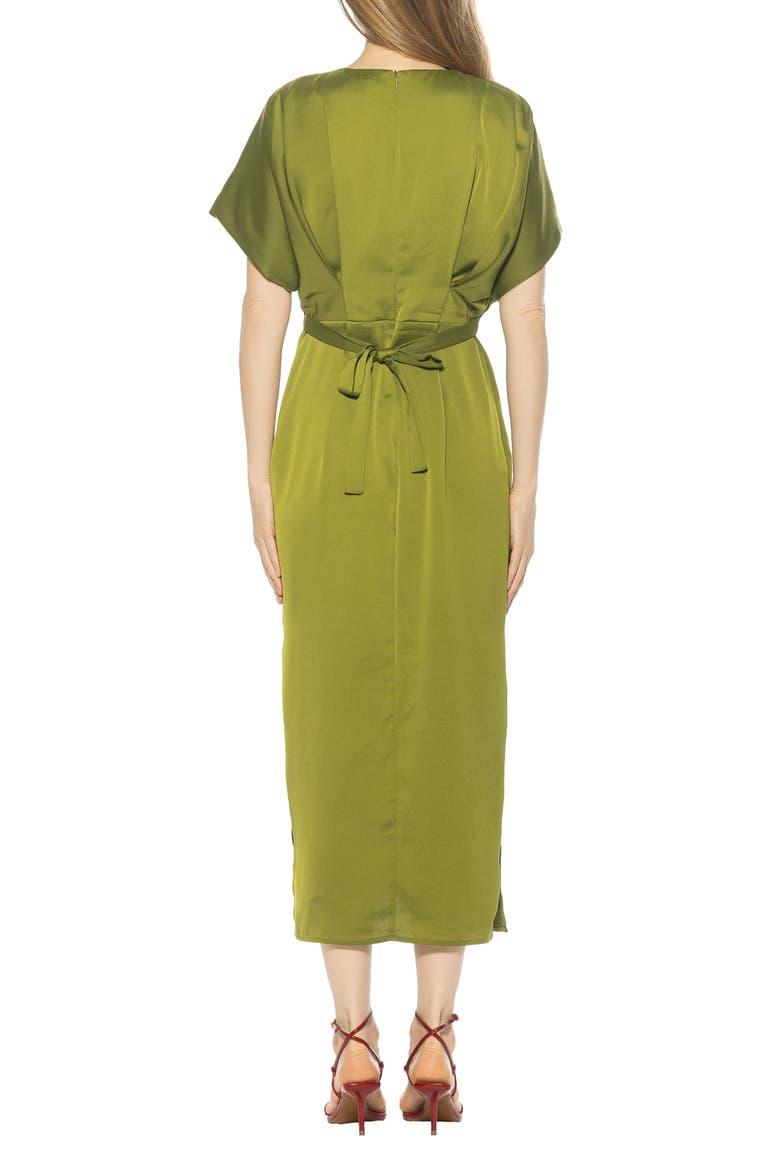 Sylvi Draped Sleeve Midi Dress, Alternate, color, SAGE